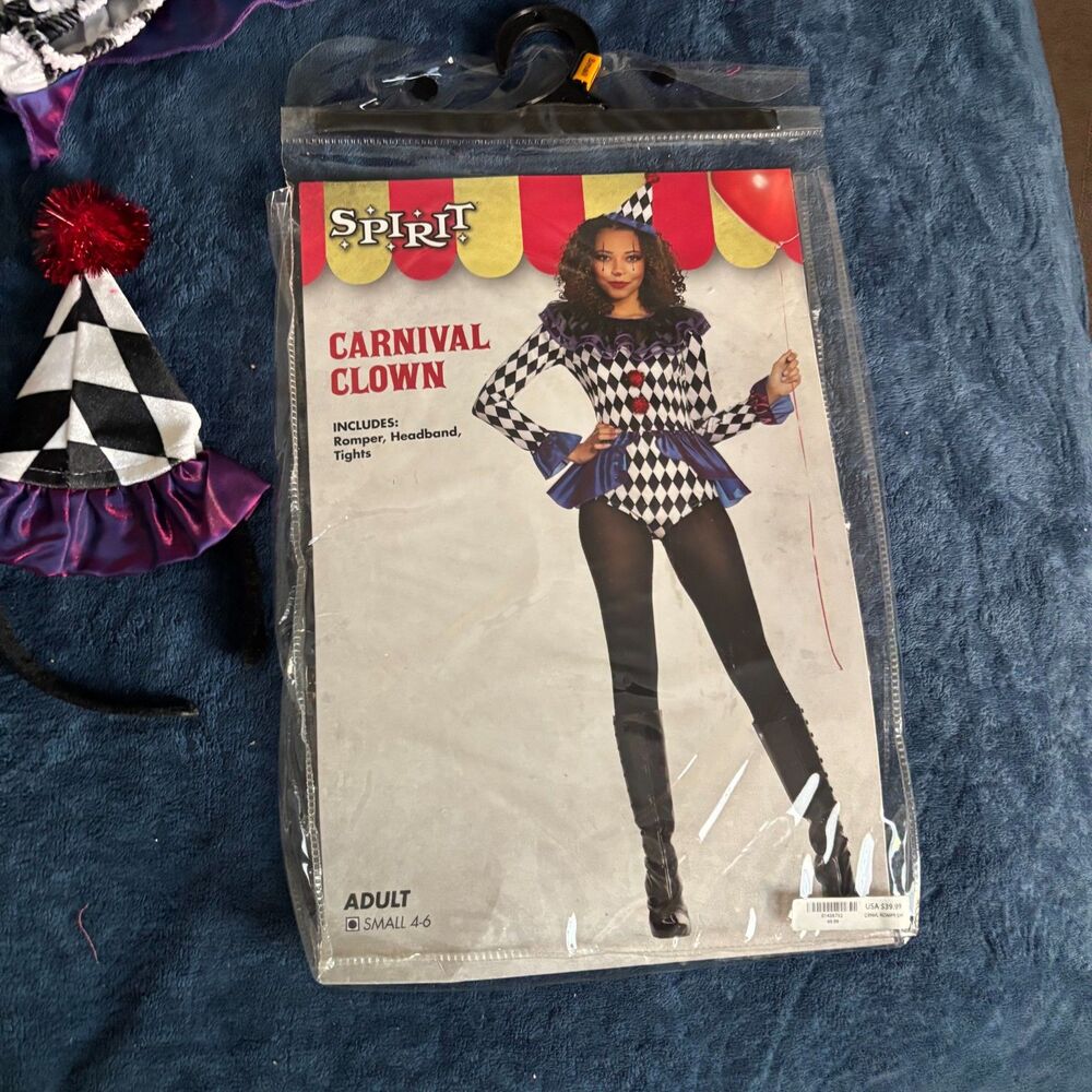 Clown carnival adult small 4-6